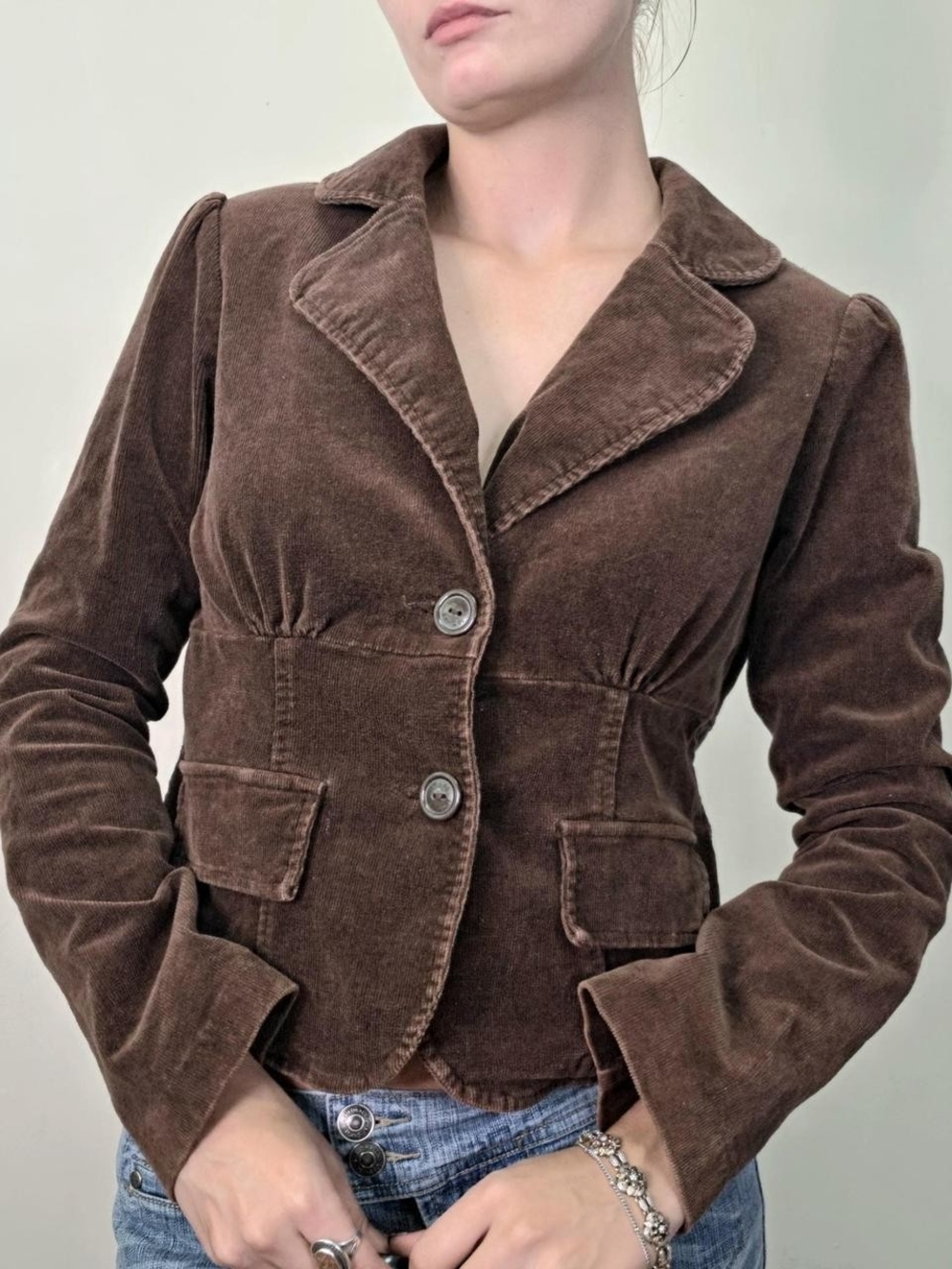 Y2K 2000s Brown Corduroy Jacket -